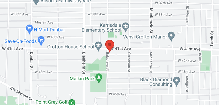 map of 114 3188 W 41ST AVENUE